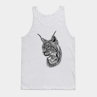 Eurasian lynx big cat ink illustration Tank Top